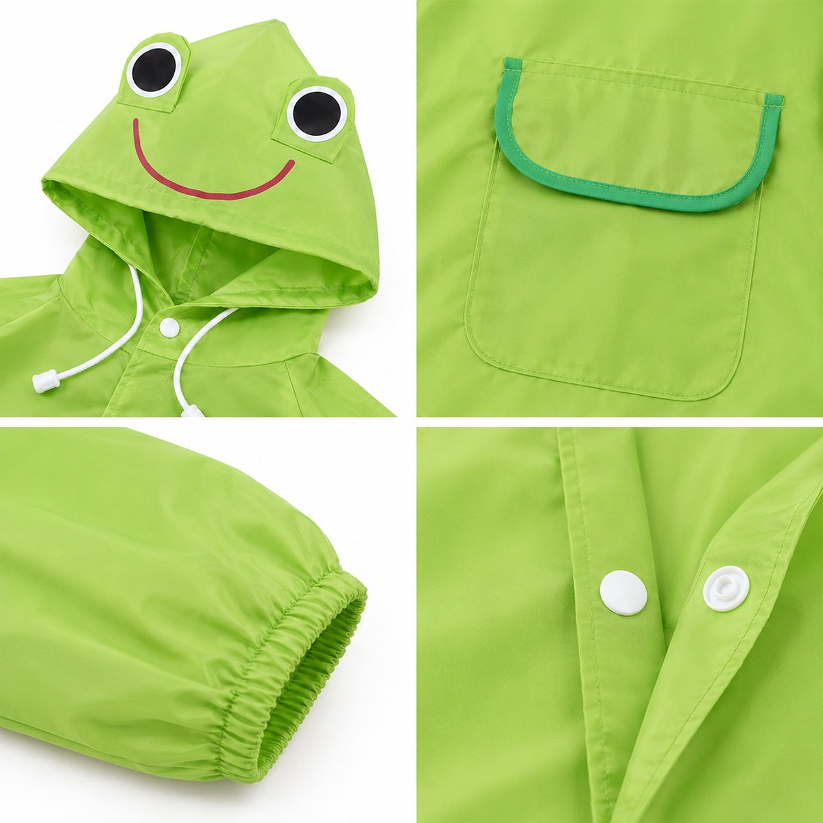 Poncho Raincoat for Kids Boys & Girls, Waterproof Polyester with Hood, Pockets & School Bag Cover, Lightweight Kids Rainwear for School, Outdoors Bright Colours, 3-7 Years