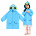 Poncho Raincoat for Kids Boys & Girls, Waterproof Polyester with Hood, Pockets & School Bag Cover, Lightweight Kids Rainwear for School, Outdoors Bright Colours, 3-7 Years