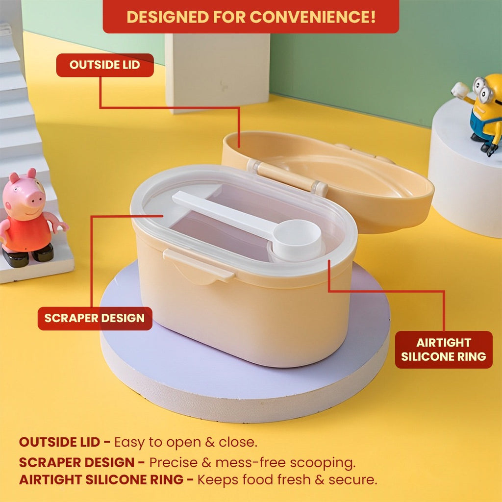 Baby Milk Storage Box with Scoop | Airtight Formula Dispenser & Snack Container