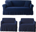 Tony Stark Elastic Stretchable Turkish Bubble Sofa Cover with Skirt –Washable High-Elastic Polyester & Spandex Furniture Slipcover with Frill Design