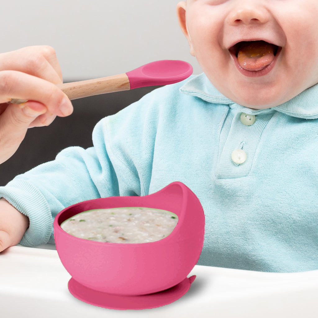 Silicone Baby Feeding Set - Bowl Plate Spoon and Fork