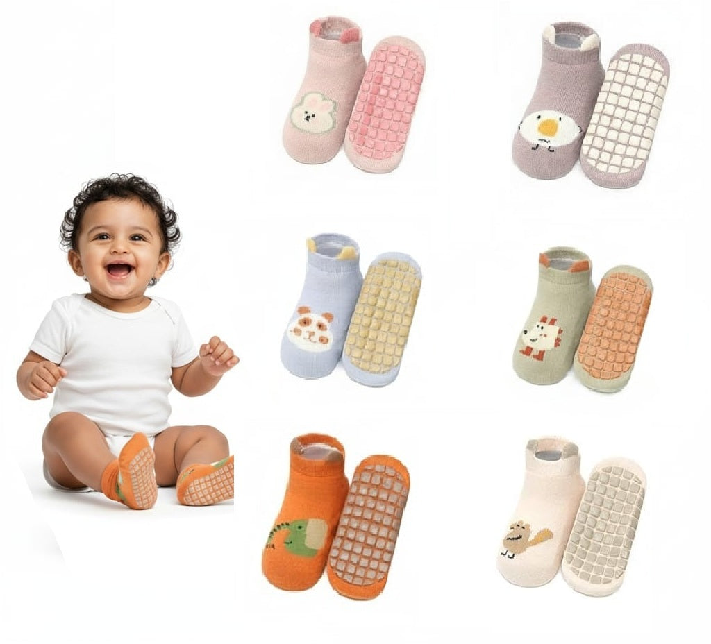 Tony Stark Ultra-Soft Cotton Baby Socks Set, Antislip Socks for New Born Baby 0-3 Years